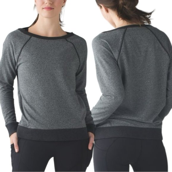 Lululemon Crew Love Pullover Heathered Speckled Black - Picture 1 of 9